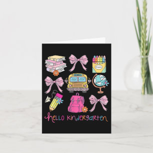 Hallo Kindergarten Coquette Bow zurück zur Schule Karte