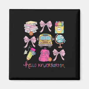 Hallo Kindergarten Coquette Bow zurück zur Schule Magnet