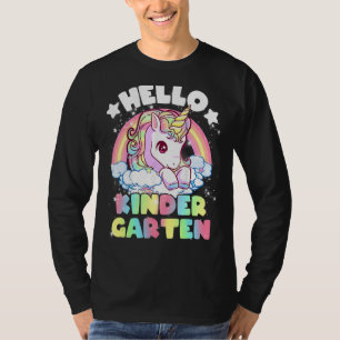 Hallo Kindergarten Einhorn Niedliche Kinder Mädche T-Shirt