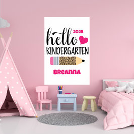 Hallo Kindergarten Erster Schultag Poster