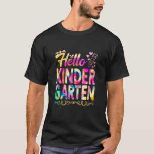Hallo Kindergarten Gefärbte Krawatte erste Tag Nie T-Shirt