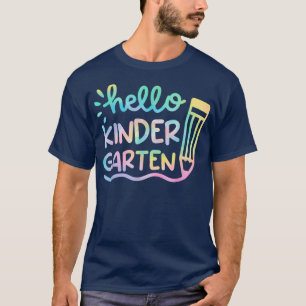 Hallo Kindergarten Gefärbte Krawatte Lehrer Kinder T-Shirt