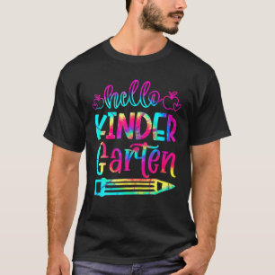 Hallo Kindergarten Gefärbte Krawatte zurück zum Sc T-Shirt