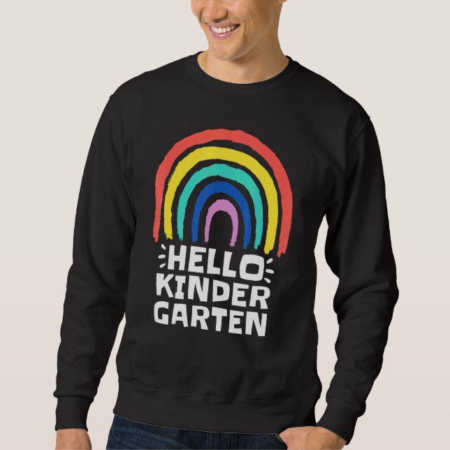 Hallo Kindergarten Goodbye Preschool Lehrer Studen Sweatshirt (Vorderseite)