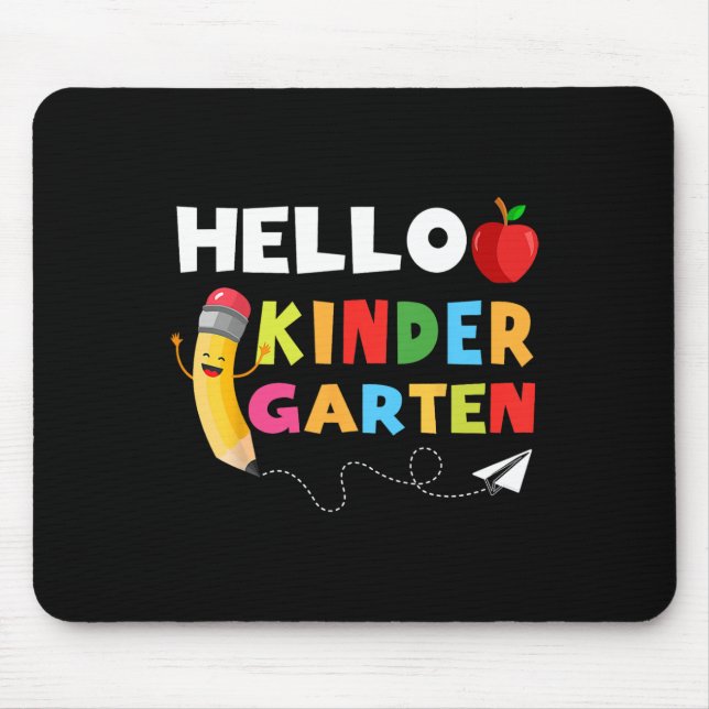 Hallo Kindergarten Kindergarten Zurück zum Schoo Mousepad (Vorne)