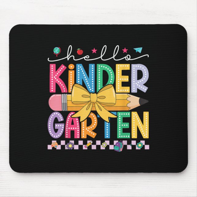 Hallo Kindergarten Kokette Bogen Bleistift Kinder  Mousepad (Vorne)
