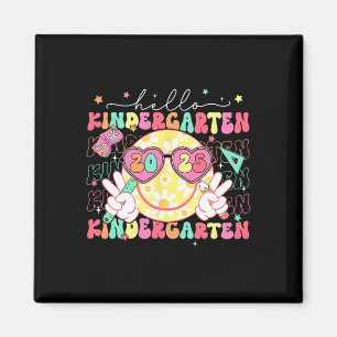 Hallo Kindergarten Lächeln Gesicht Zurück zur Schu Magnet