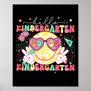Hallo Kindergarten Lächeln Gesicht Zurück zur Schu Poster