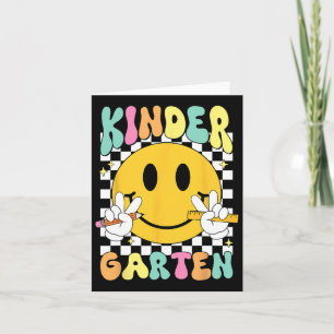 Hallo Kindergarten Lächeln Zurück zur Schulkinde Karte