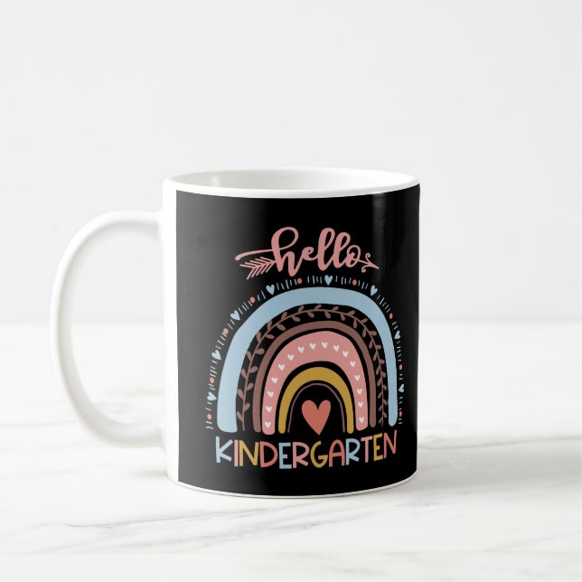 Hallo Kindergarten Lehrer Rainbow Erster Tag SC Kaffeetasse (Links)