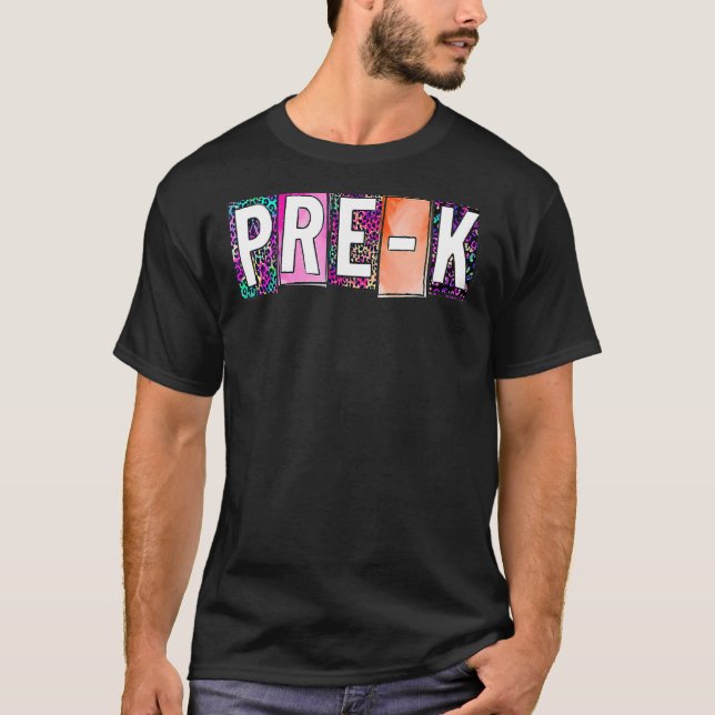 Hallo Kindergarten Lehrer Schüler Leopard Erste T-Shirt (Vorderseite)