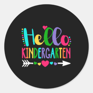 Hallo Kindergarten-Lehrer-Team Kinder Zurück zur S Runder Aufkleber
