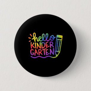 Hallo Kindergarten Lehrer Tie Dye Willkommen Byck Button