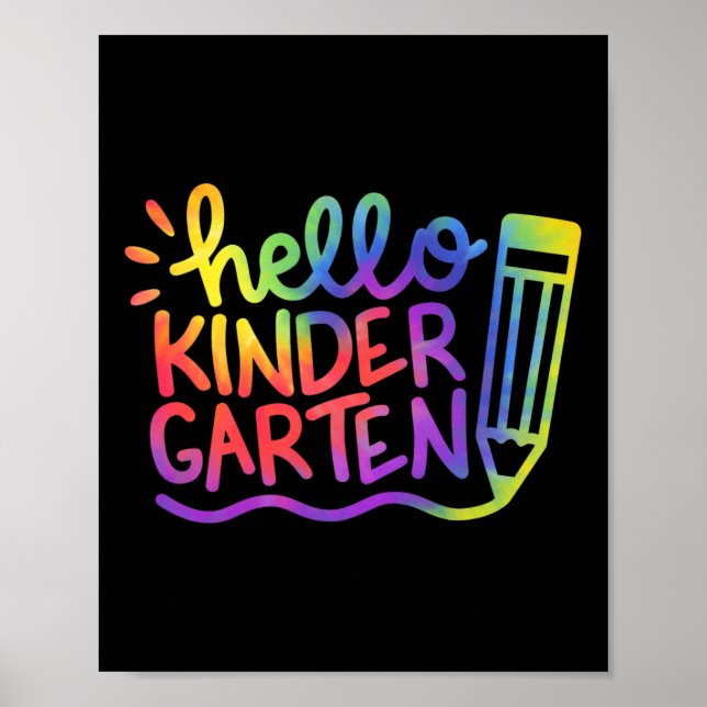 Hallo Kindergarten Lehrerin Gefärbte Krawatte Will Poster (Vorne)