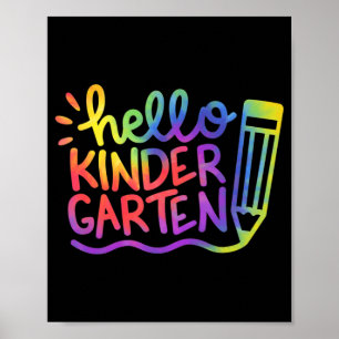 Hallo Kindergarten Lehrerin Gefärbte Krawatte Will Poster