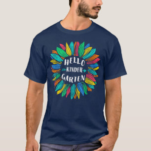 Hallo Kindergarten Lehrerin Schülerin Sonnenblume T-Shirt