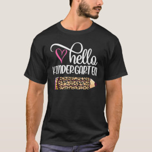 Hallo Kindergarten Lehrerin Stift zurück zur Schul T-Shirt