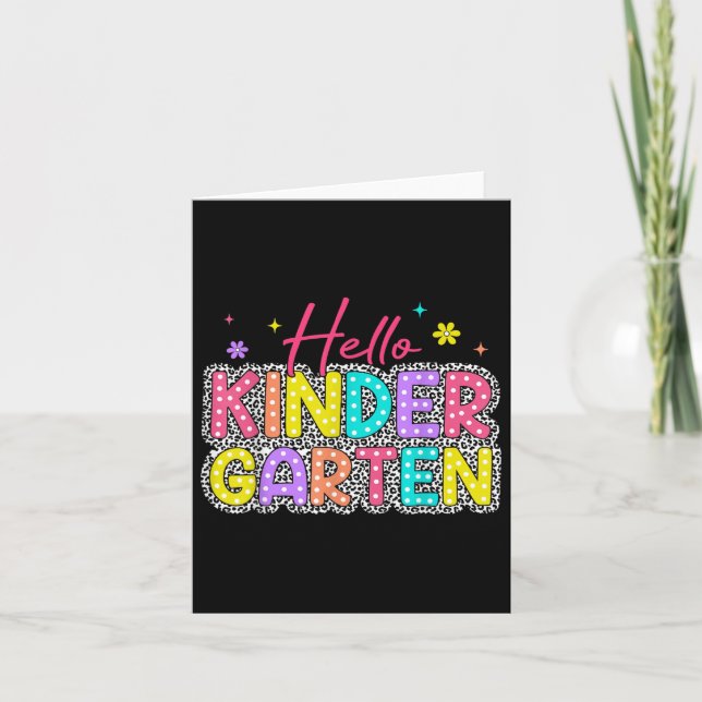 Hallo Kindergarten Leopard Back School Educate Cl Karte (Vorderseite)