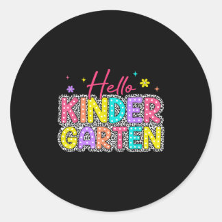 Hallo Kindergarten Leopard Back School Educate Cl Runder Aufkleber