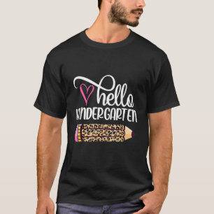 Hallo Kindergarten Leopard Bleistift zurück in die T-Shirt