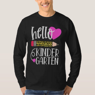 Hallo Kindergarten Leopard Bleistift zurück in die T-Shirt