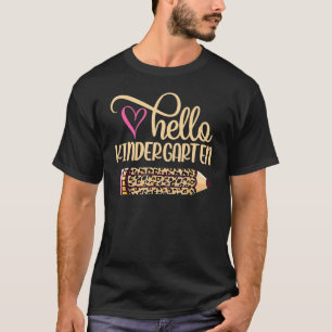 Hallo Kindergarten Leopard Bleistift zurück zur Sc T-Shirt