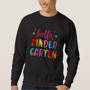 Hallo Kindergarten Leopard Erster Tag Kindergart Sweatshirt