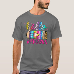 Hallo Kindergarten Leopard Gefärbte Krawatte Stift T-Shirt