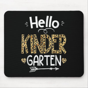 Hallo Kindergarten Leopard Lehrer Zurück zur Schul Mousepad