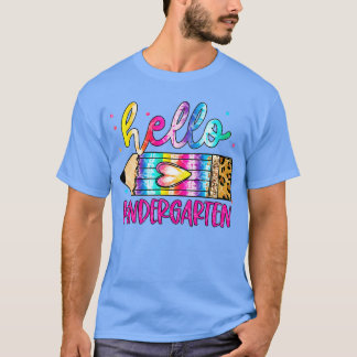 Hallo Kindergarten Leopard Tie Dye Bleistift Hemd T-Shirt