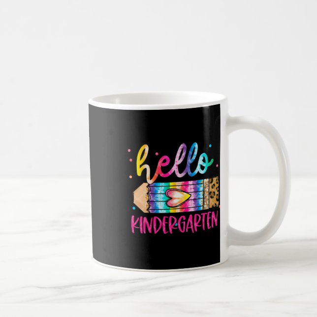 Hallo Kindergarten Leopard Tie Dye Bleistift Süße  Kaffeetasse (Rechts)