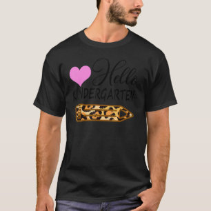 Hallo Kindergarten Leopard zurück zum Lehrer T-Shirt