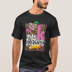 Hallo Kindergarten Leoparden Druck Rückkehr zur Sc T-Shirt