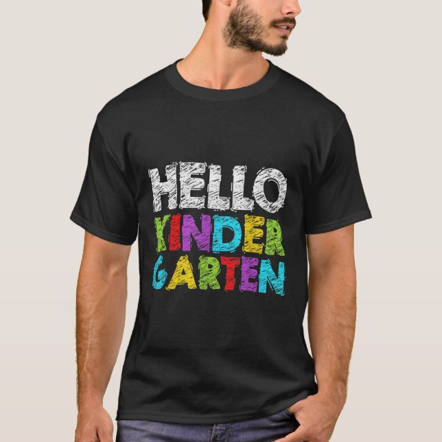 Hallo Kindergarten Lustiger Rückkehr zur Schule St T-Shirt (Vorderseite)