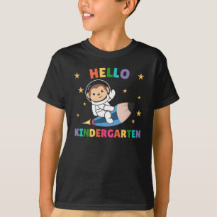Hallo Kindergarten Monkey Astronaut Space Rocket T-Shirt