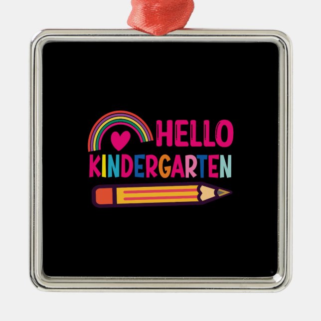 Hallo Kindergarten Ornament Aus Metall (Vorne)