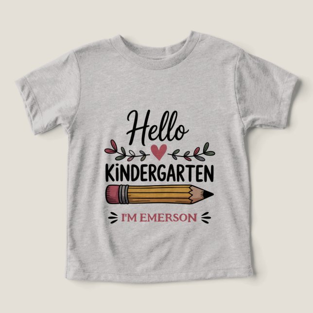 Hallo Kindergarten Personalisiert zurück zur Schul (Design Vorderseite)