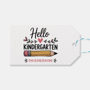 Hallo Kindergarten Personalisiert zurück zur Schul Geschenkanhänger