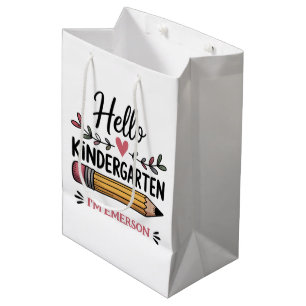 Hallo Kindergarten Personalisierter Rückkehr zur S Mittlere Geschenktüte