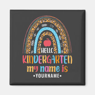 Hallo Kindergarten Rainbow Erster Schultag Magnet