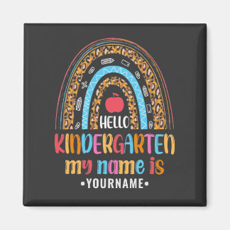 Hallo Kindergarten Rainbow Erster Schultag Magnet