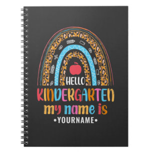 Hallo Kindergarten Rainbow Erster Schultag Notizblock