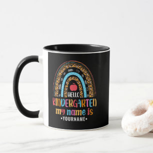 Hallo Kindergarten Rainbow Erster Schultag Tasse