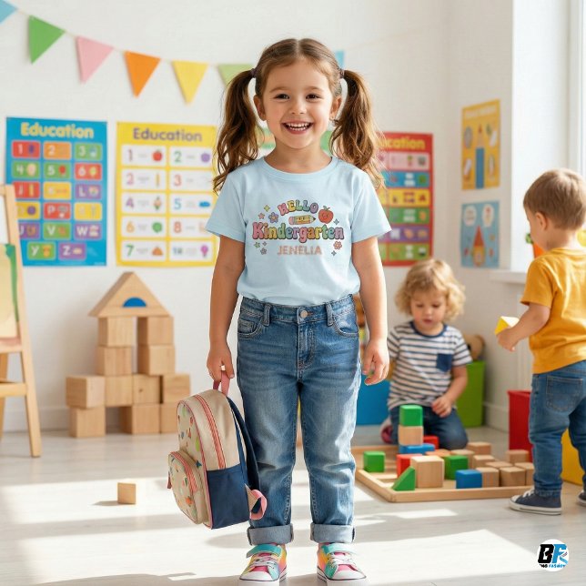 Hallo Kindergarten Retro Groovy Benutzername Kinde (Von Creator hochgeladen)