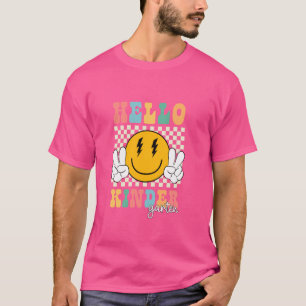 Hallo Kindergarten Retro-Lächeln Lehrer Kinder Zur T-Shirt
