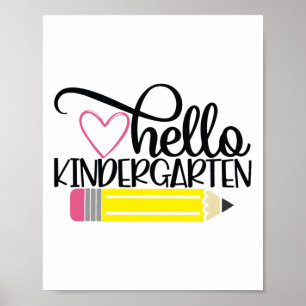 Hallo Kindergarten-Shirt Ck Zur Schule Lehrer Stud Poster