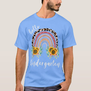 Hallo Kindergarten, Sonnenblume Regenbogenlehrer T T-Shirt