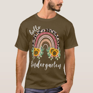 Hallo Kindergarten, Sonnenblumen-Regenbogenlehrer T-Shirt