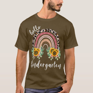 Hallo Kindergarten, Sonnenblumen-Regenbogenlehrer T-Shirt