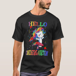 Hallo Kindergarten Student Zurück zu schcool Unico T-Shirt